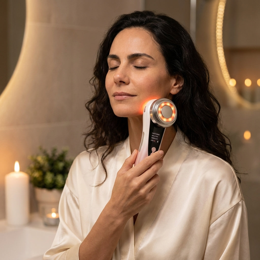 AVENYRA masajeador facial - ritual de belleza nocturno